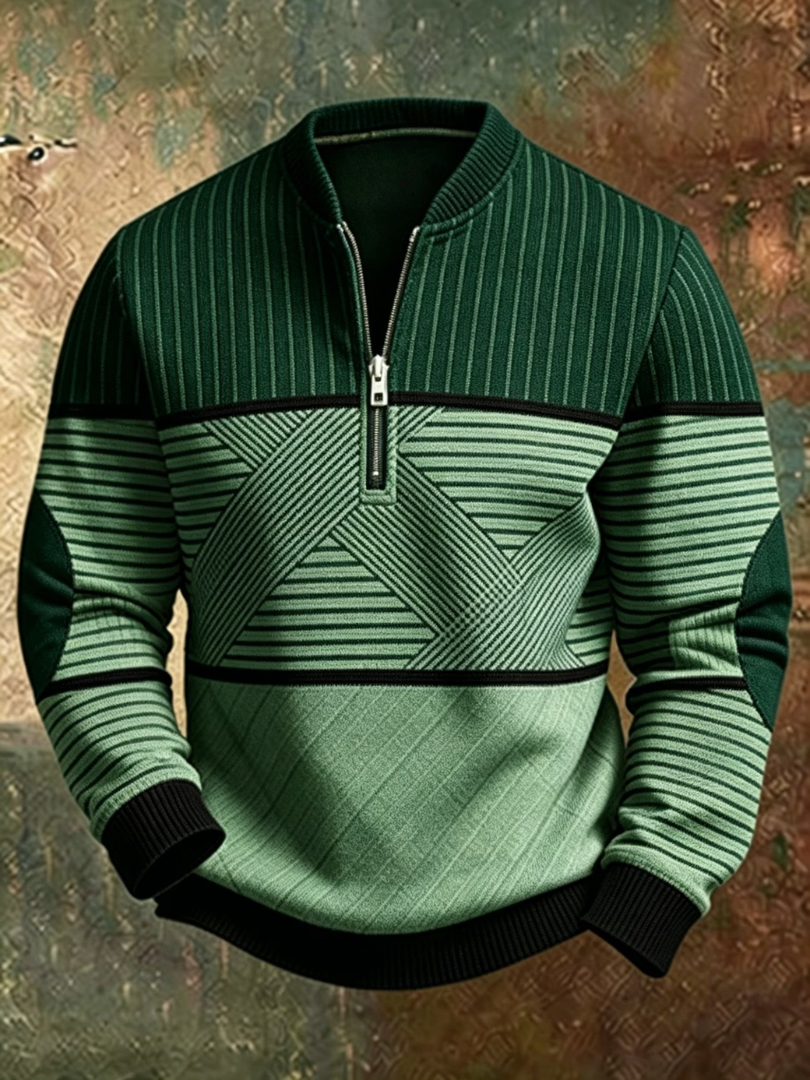 Viktor™ | Geometric Half-Zip Sweater