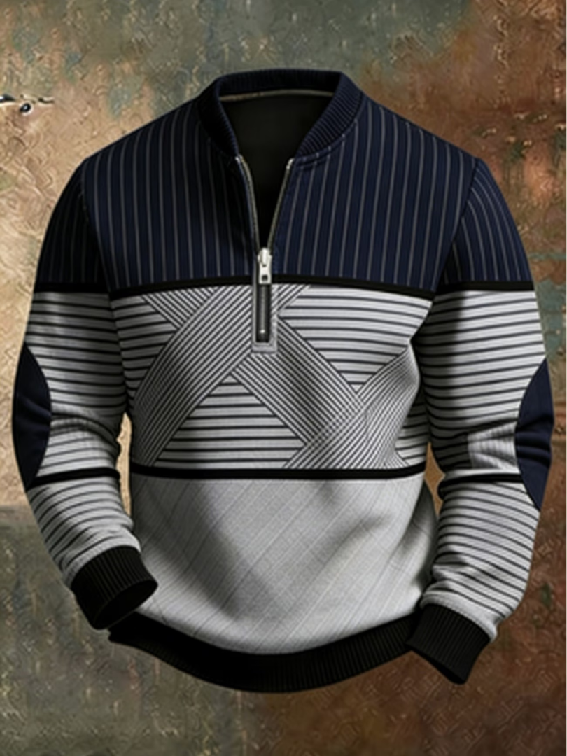 Viktor™ | Geometric Half-Zip Sweater