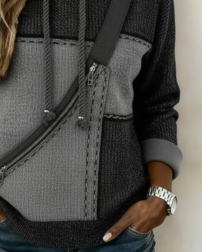 Elara | Elegant Color Block Hoodie