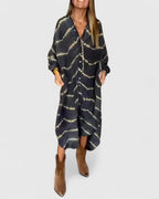 Amelie™ | Elegant Boho Striped Maxi Dress