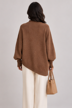 Marisse™ | Asymmetric Button Turtleneck Sweater
