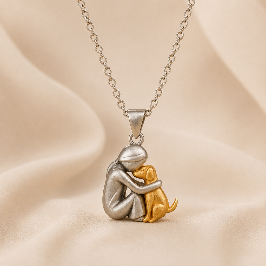 Helga™ | Woman & Dog Pendant Necklace