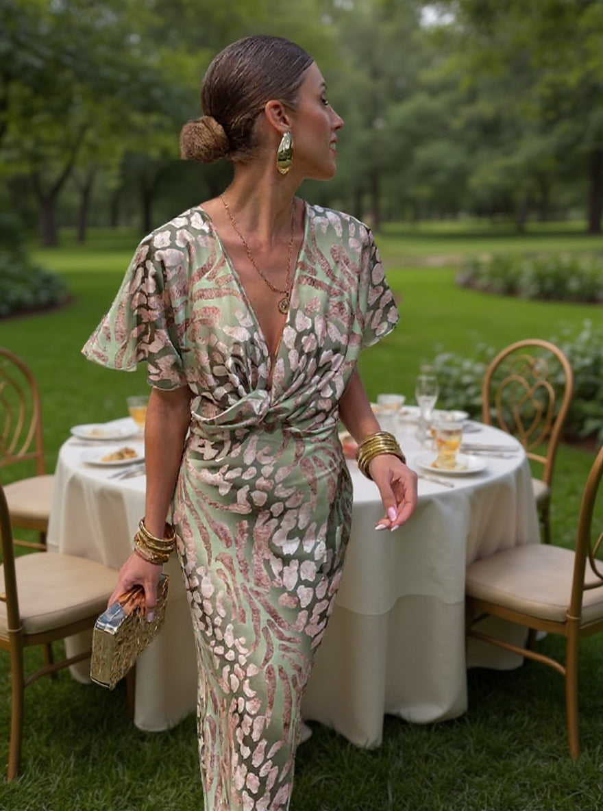 CLARANDRA | COPPER MIDI DRESS