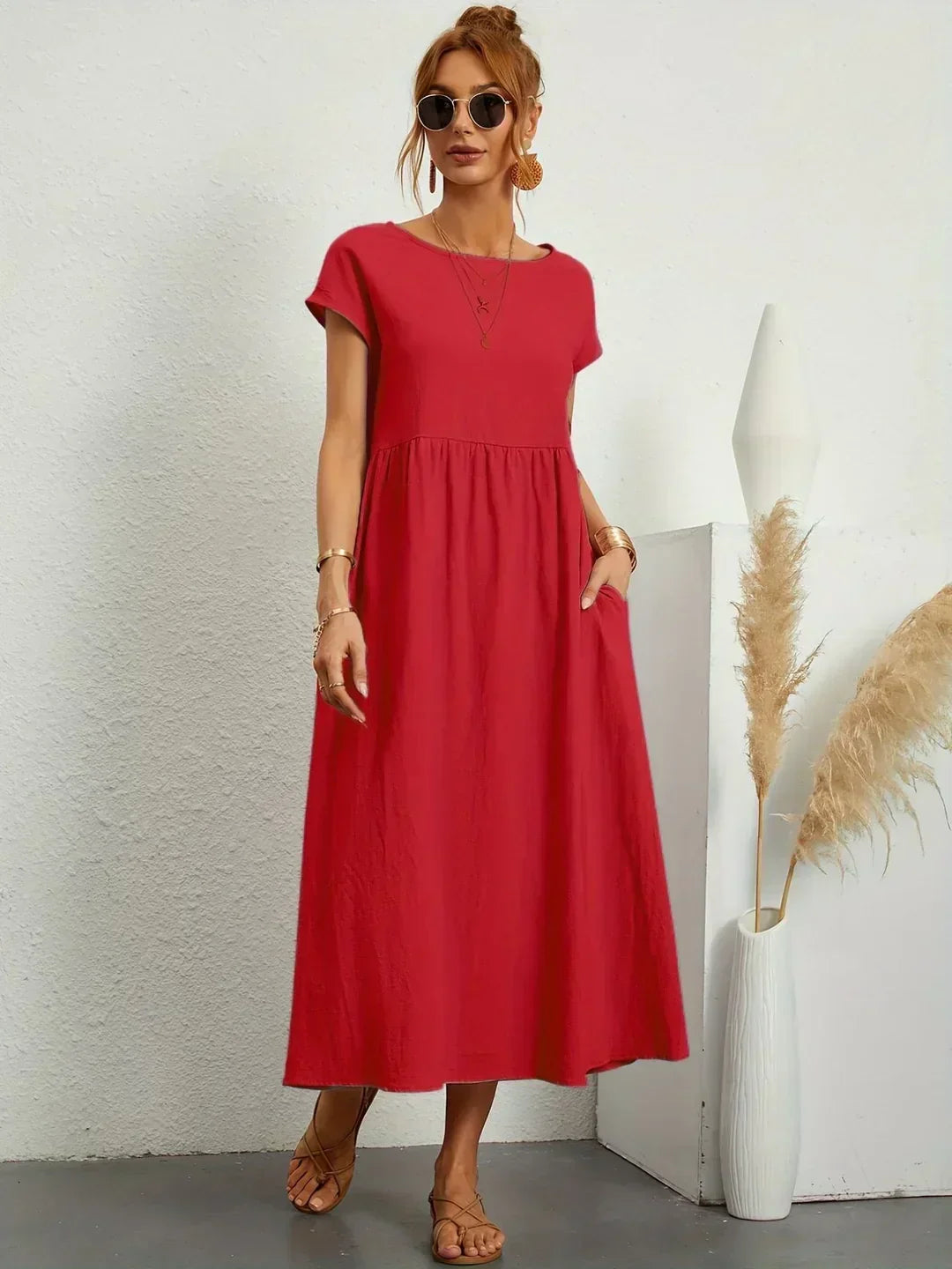 Gabrielle™ — Flowing Midi Dress Timeless Elegance