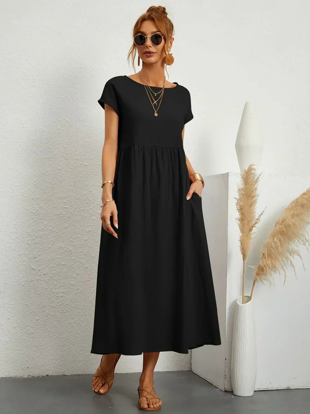 Gabrielle™ — Flowing Midi Dress Timeless Elegance