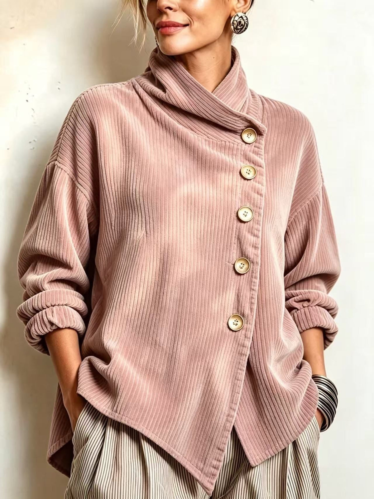 Capucine™ | Ribbed Stand-Collar Sweater