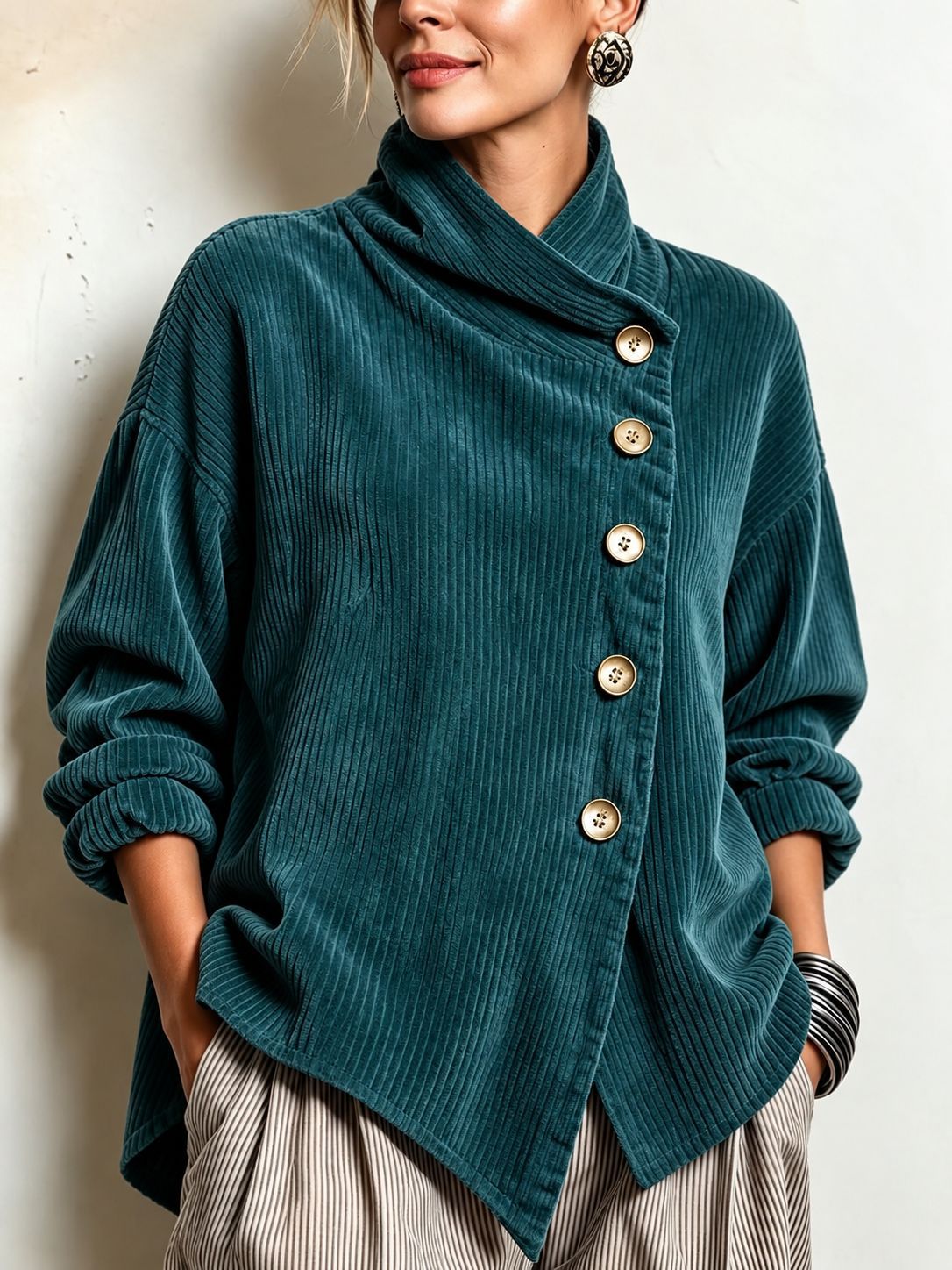 Capucine™ | Ribbed Stand-Collar Sweater