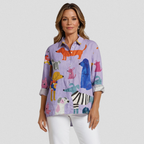 Coralie | Women's Dog  Art Print Casual  Shirt
