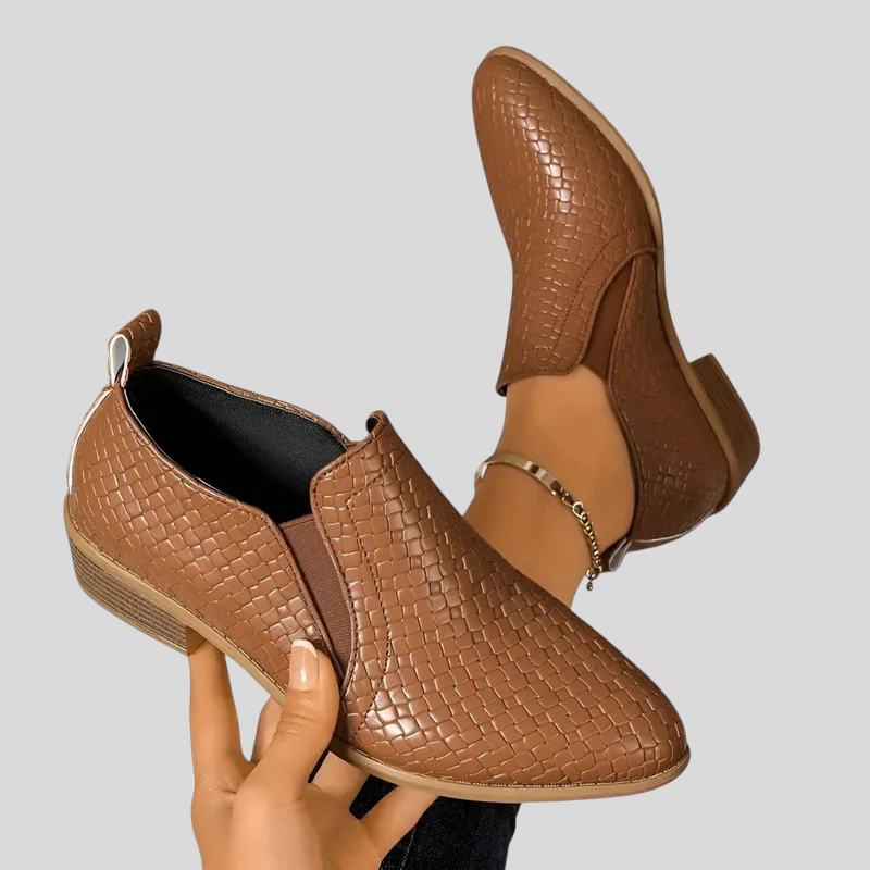 Éliane™ | Woven Block-Heel Ankle Boots
