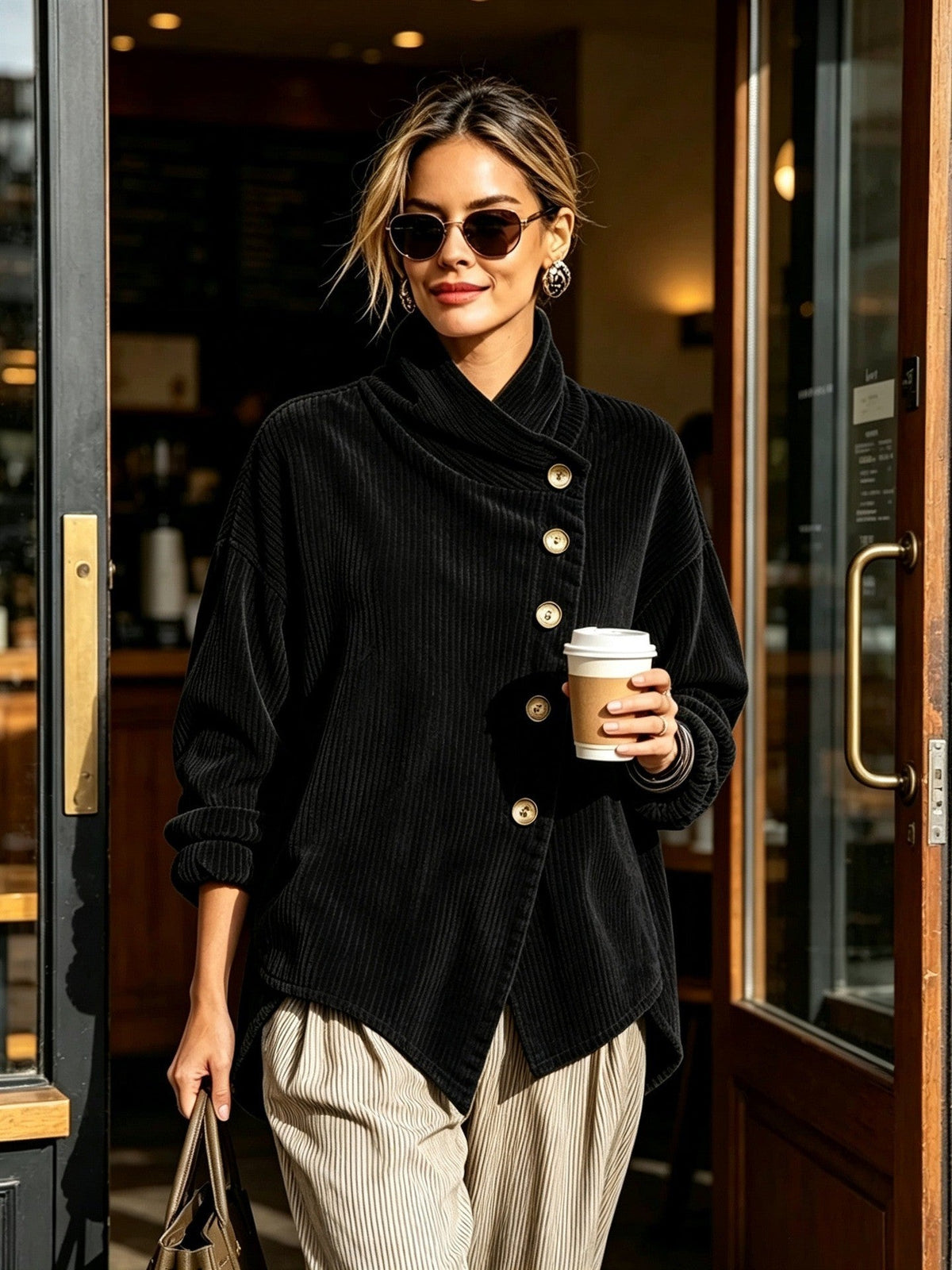 Capucine™ | Ribbed Stand-Collar Sweater