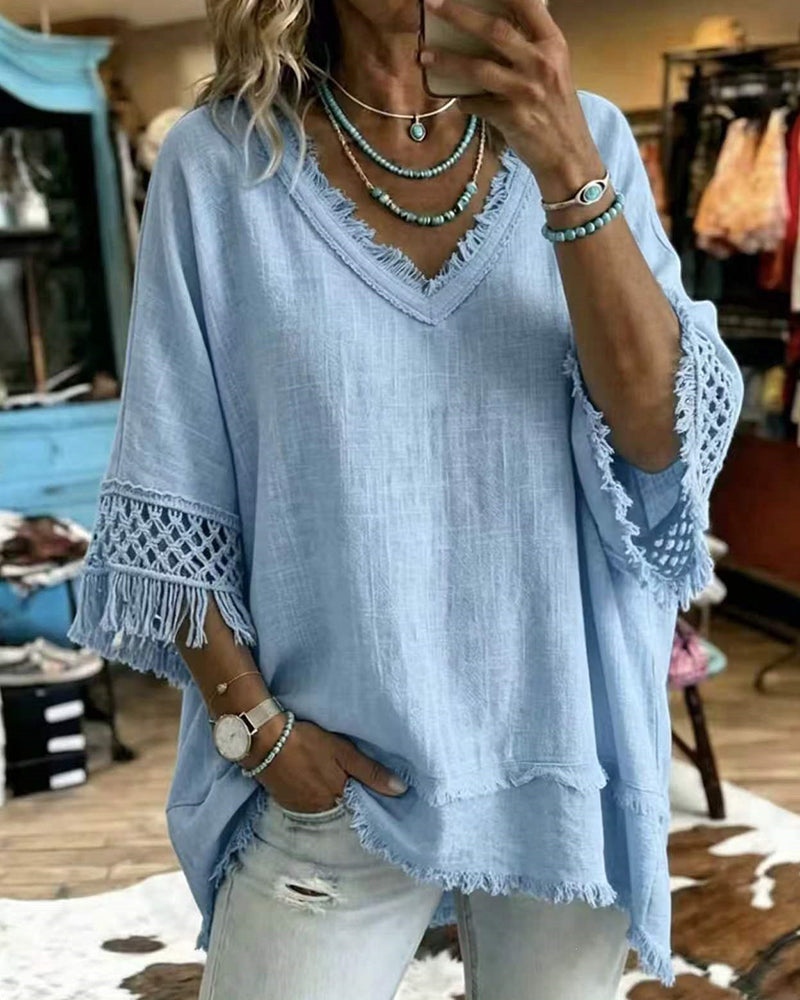 Mirelle™ | Bohemian Crochet Blouse