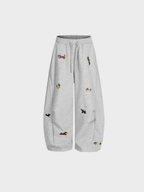 Amalfi® Embroidered Pup Barrel Sweatpants