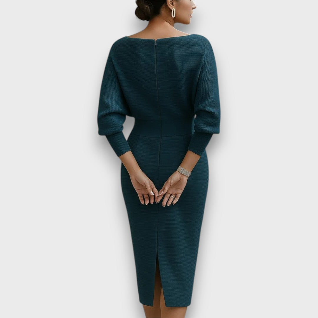 Lunaria – Draped Batwing Midi Dress