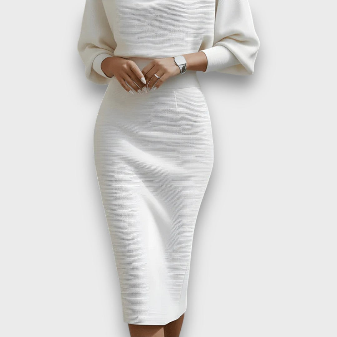 Lunaria – Draped Batwing Midi Dress