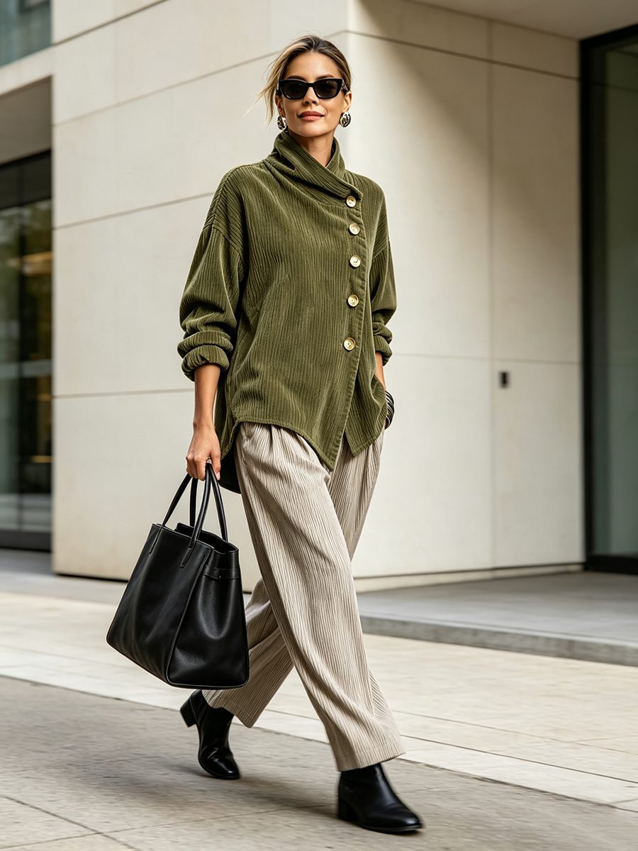 Capucine™ | Ribbed Stand-Collar Sweater