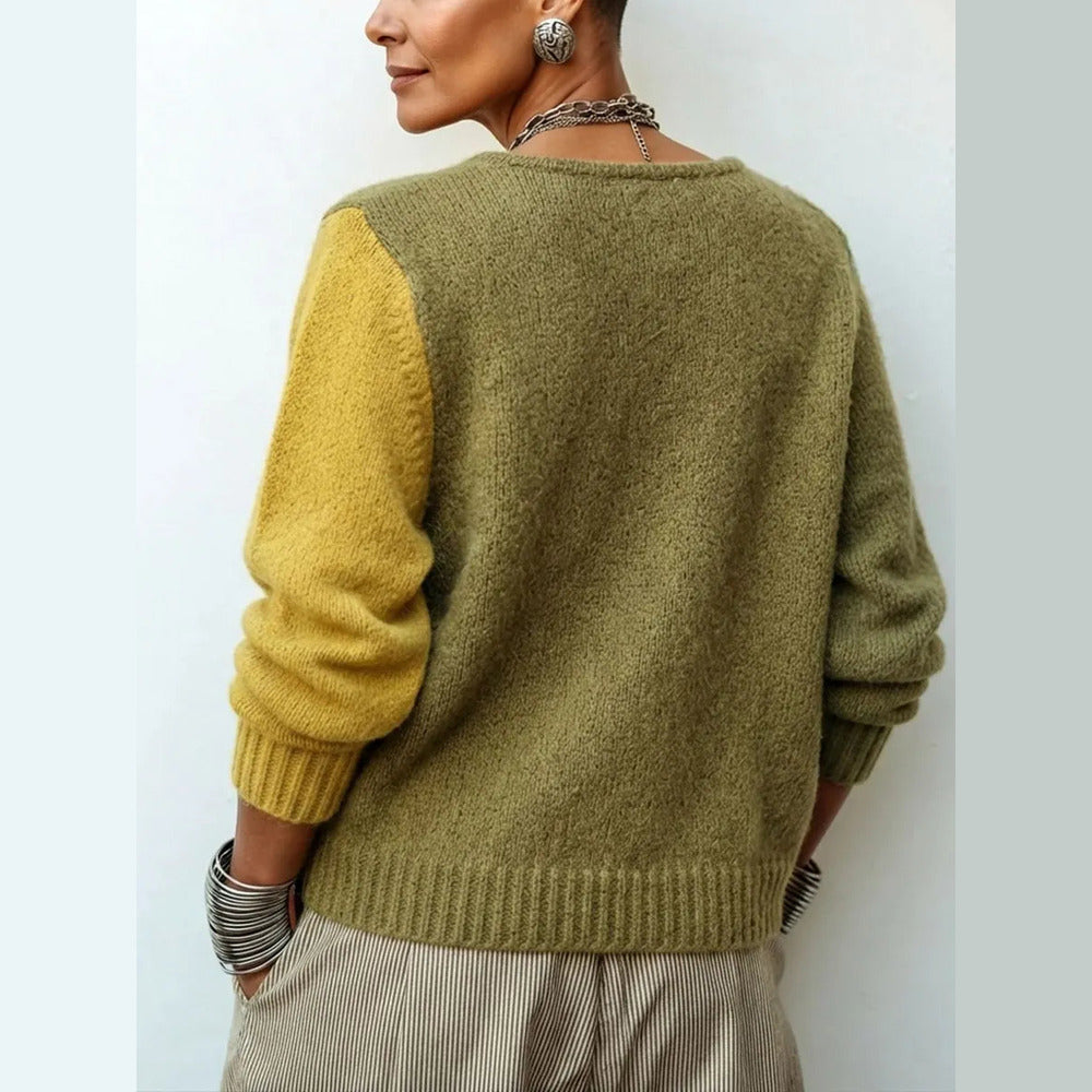 Sietske™ | Diagonal Button Colorblock Sweater